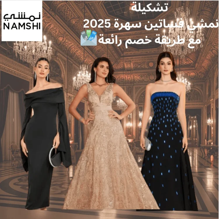تشكيلة نمشي فساتين سهرة 2025 مع طريقة خصم رائعة